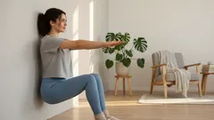 Långsamma väggknäböj: en enkel övning som inte belastar knäna