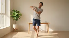 En övning för morgonpigghet är skonsam ledrotation